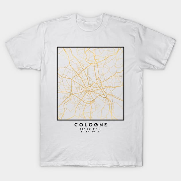 COLOGNE GERMANY CITY STREET MAP ART T-Shirt by deificusArt